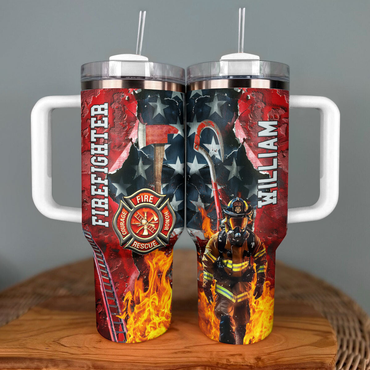 Shineful Tumbler Personalisiert Feuerwehrmann Stolz