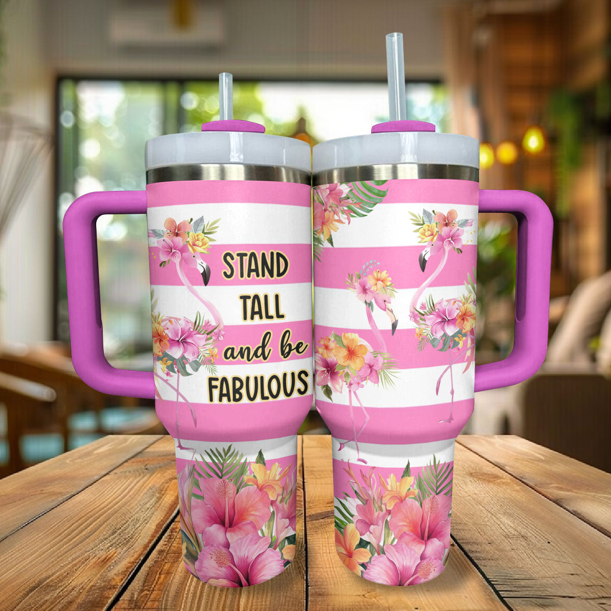 Glänzender Becher Fabulous Flamingo