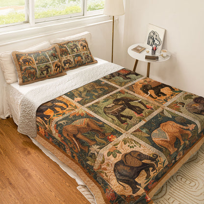 Shineful All Season Quilt 3-Piece Set Majestic Elephant