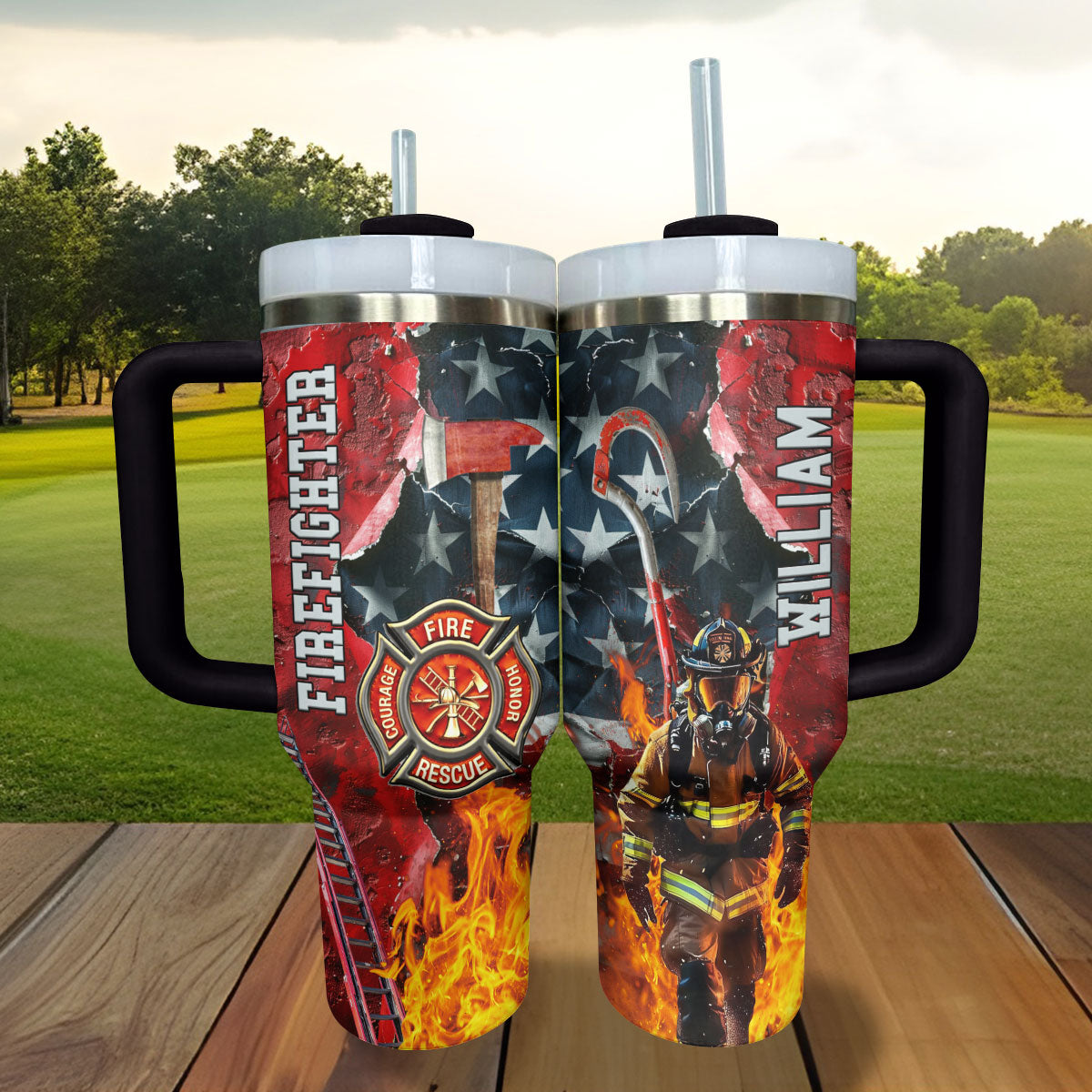 Shineful Tumbler Personalized Firefighter's Pride