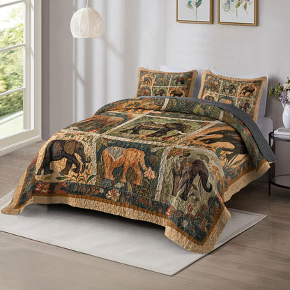 Shineful All Season Quilt 3-Piece Set Majestic Elephant