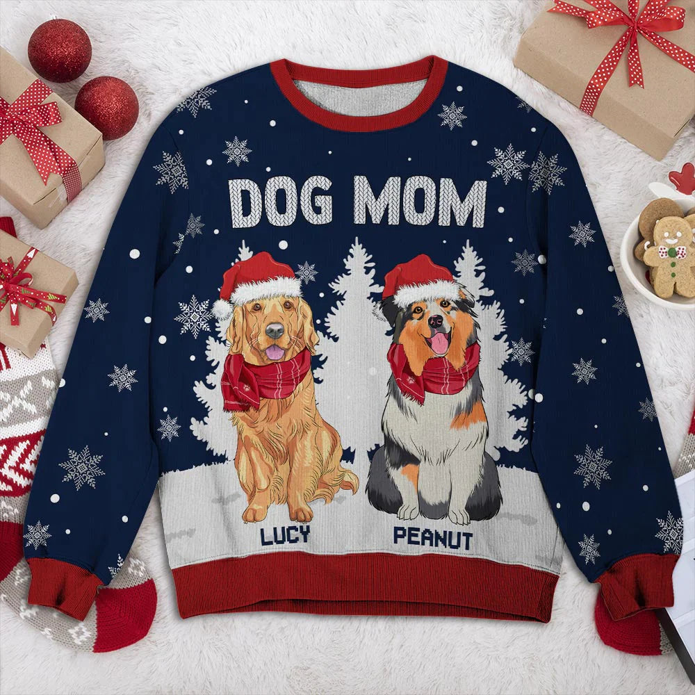 Dog Dad Winter - Personalized Custom All-Over-Print Sweatshirt