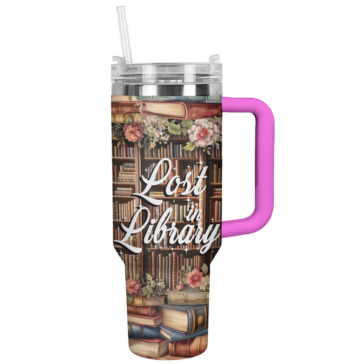 40 Oz Reading Shineful™ Tumbler Lost In Library Nl09 Hot Pink 40Oz