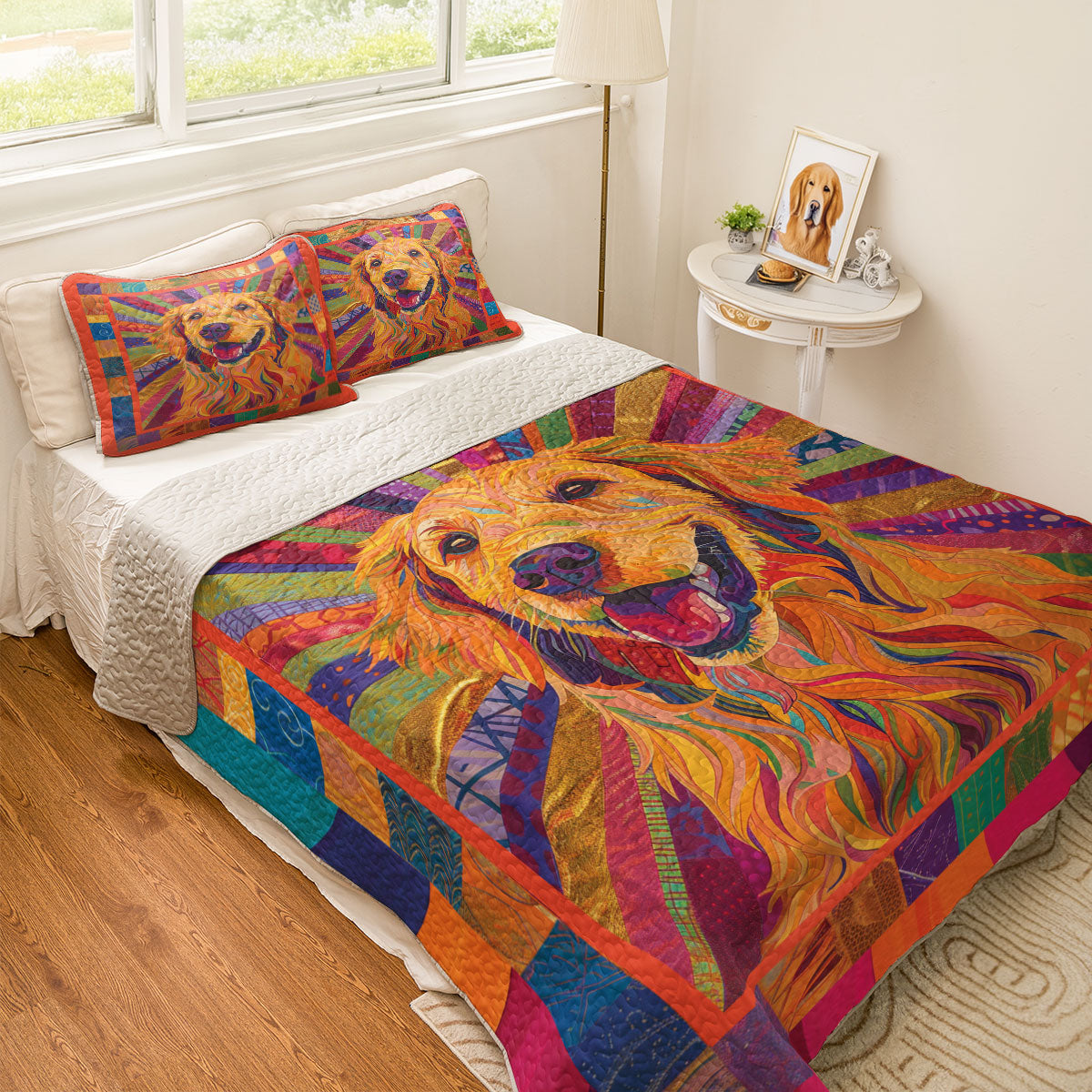 Shineful All Season Quilt 3-Piece Set Colorful Golden