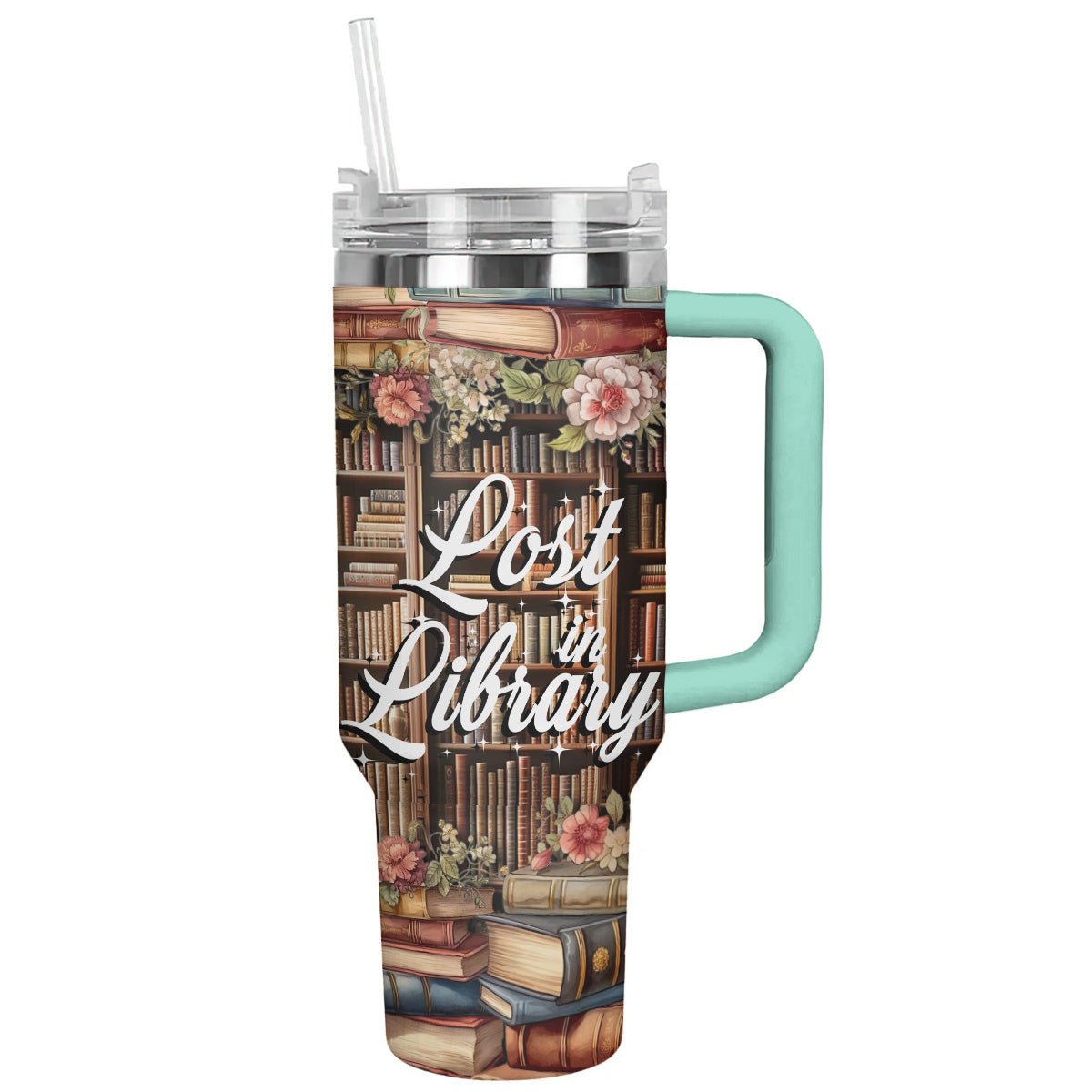 40 Oz Reading Shineful™ Tumbler Lost In Library Nl09 Turquoise Blue 40Oz