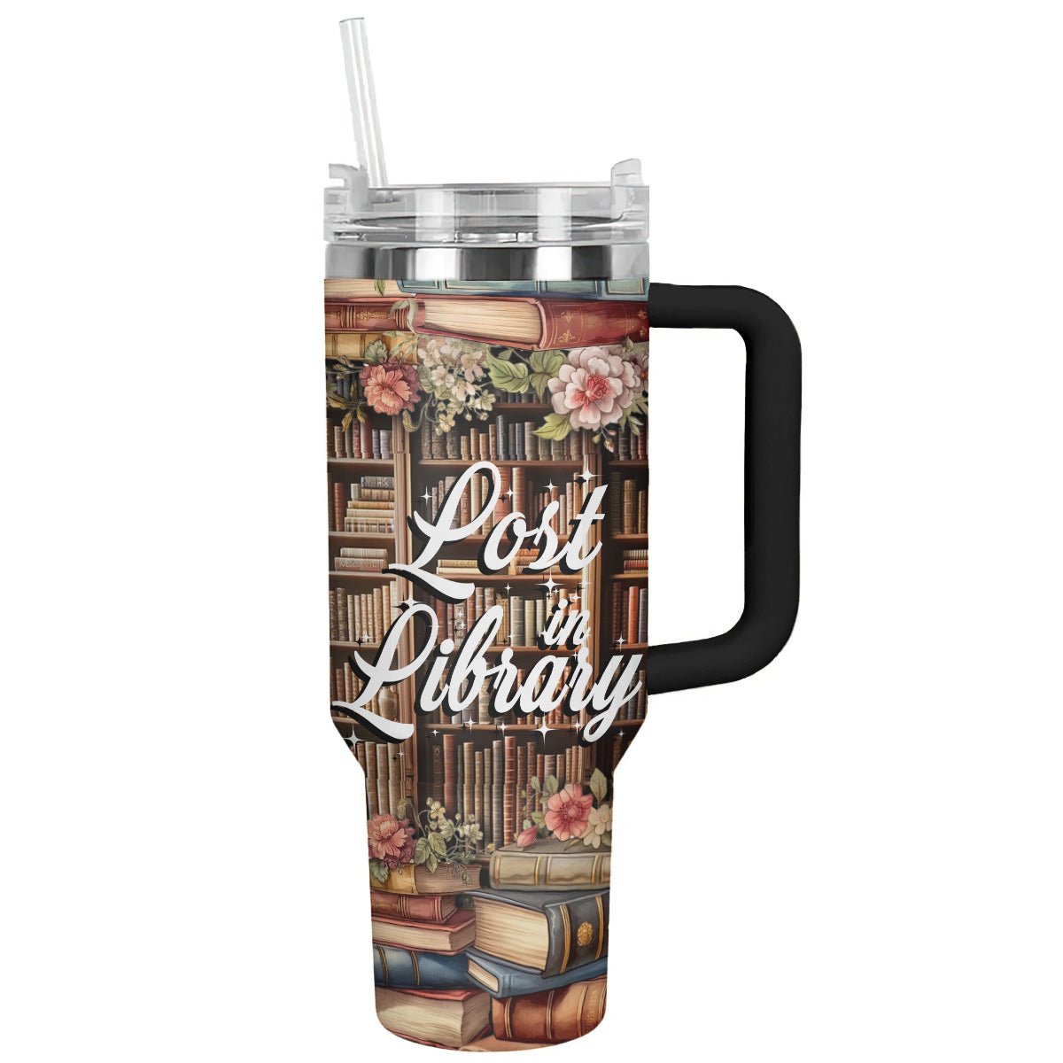 40 Oz Reading Shineful™ Tumbler Lost In Library Nl09 Black 40Oz