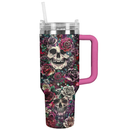 Shineful Glossy Tumbler Charming Rose Skull