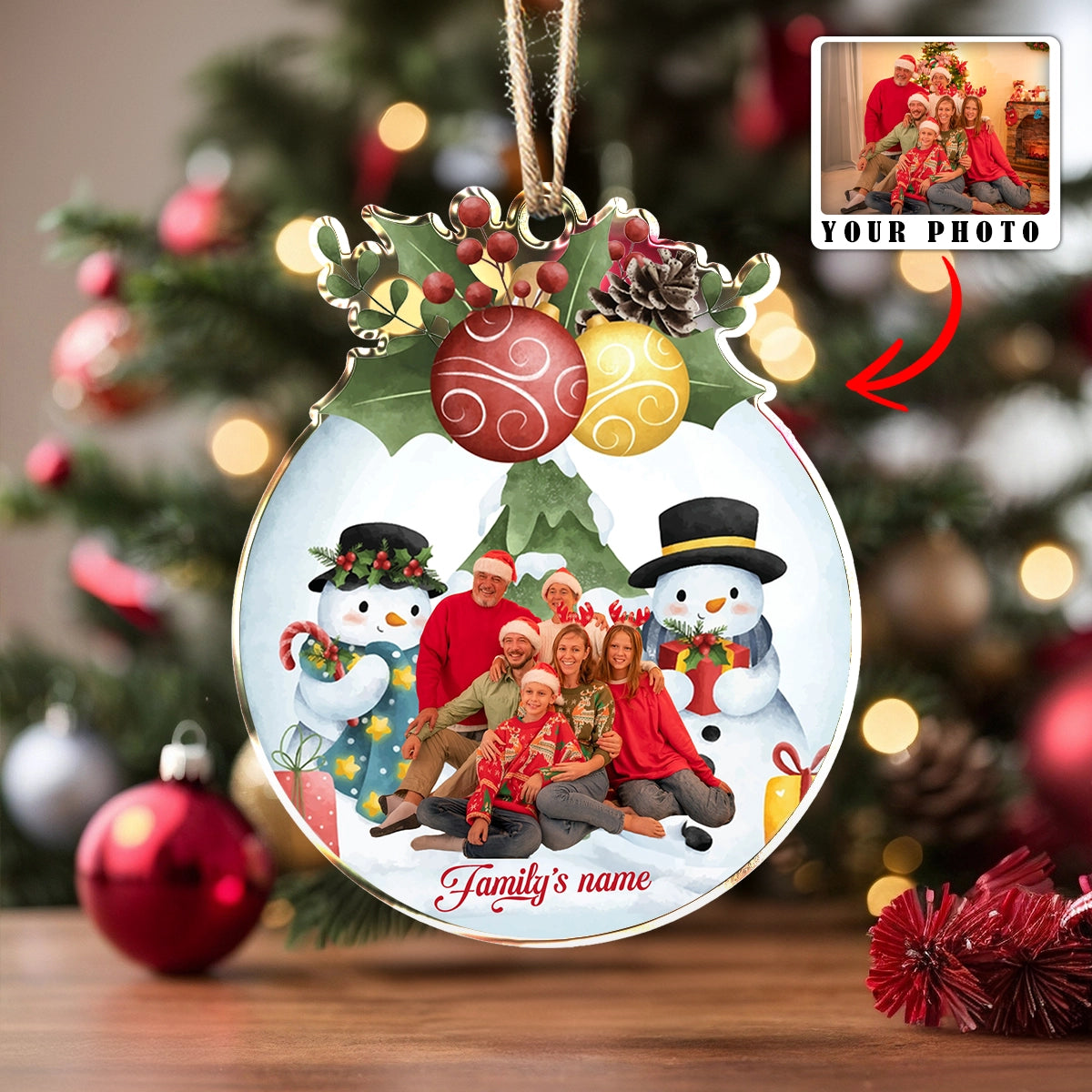 Shineful Acrylic Ornament Custom Photo Frosty Family Christmas