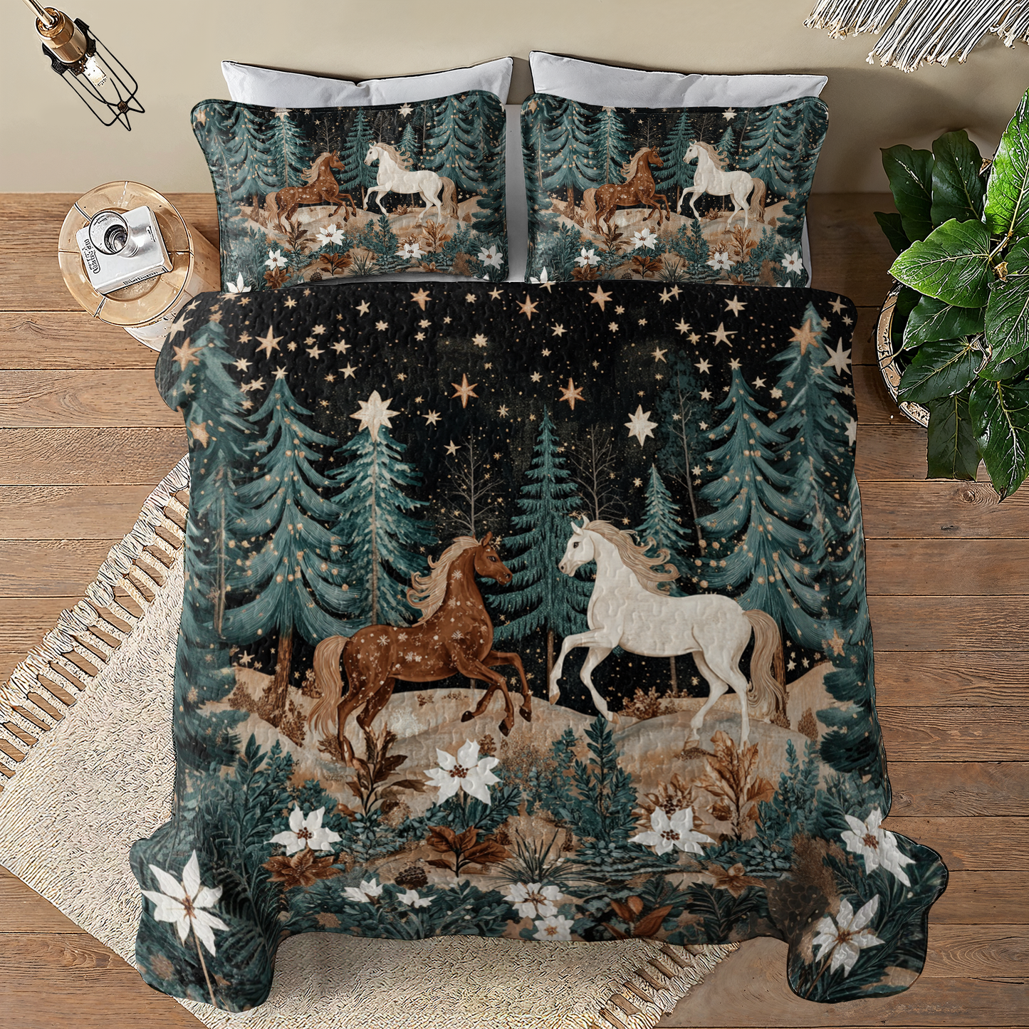 Shineful All Season Quilt 3-Piece Set Everlasting Love Horses