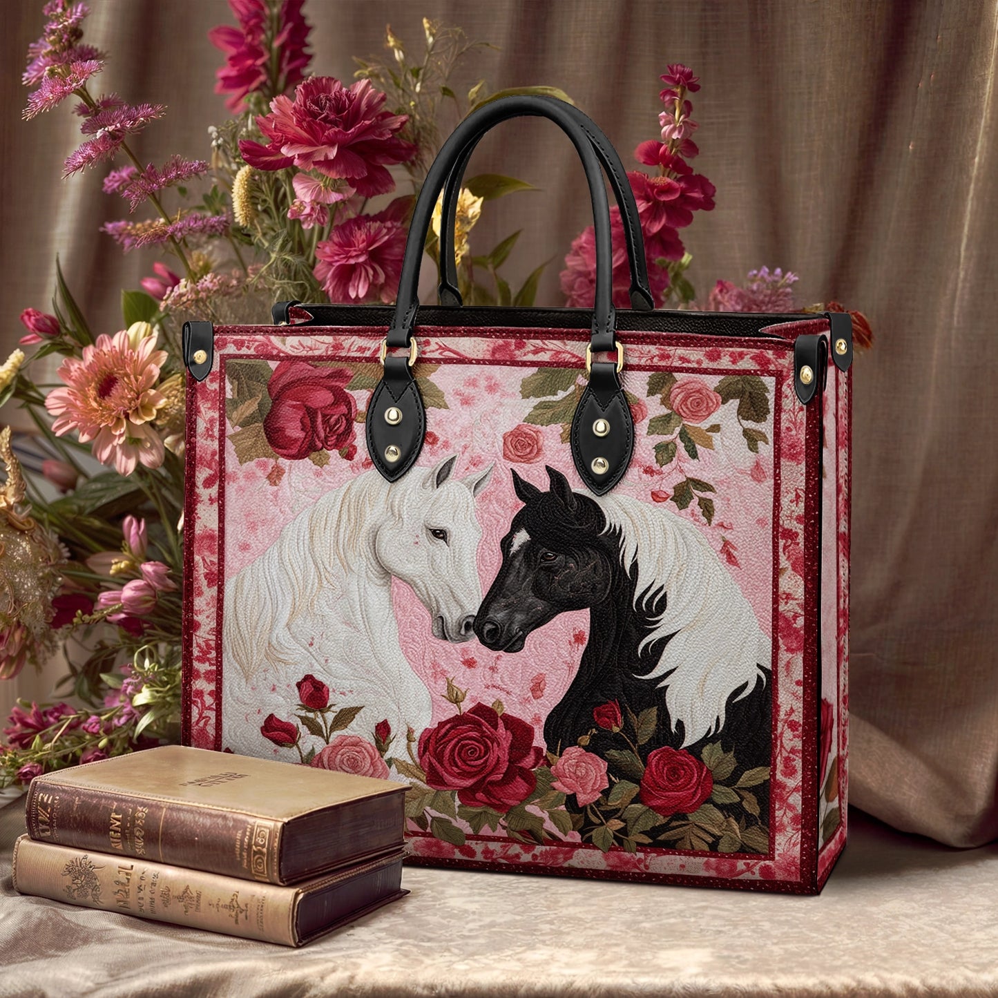 Shineful Leather Bag Romantic Rose Horse