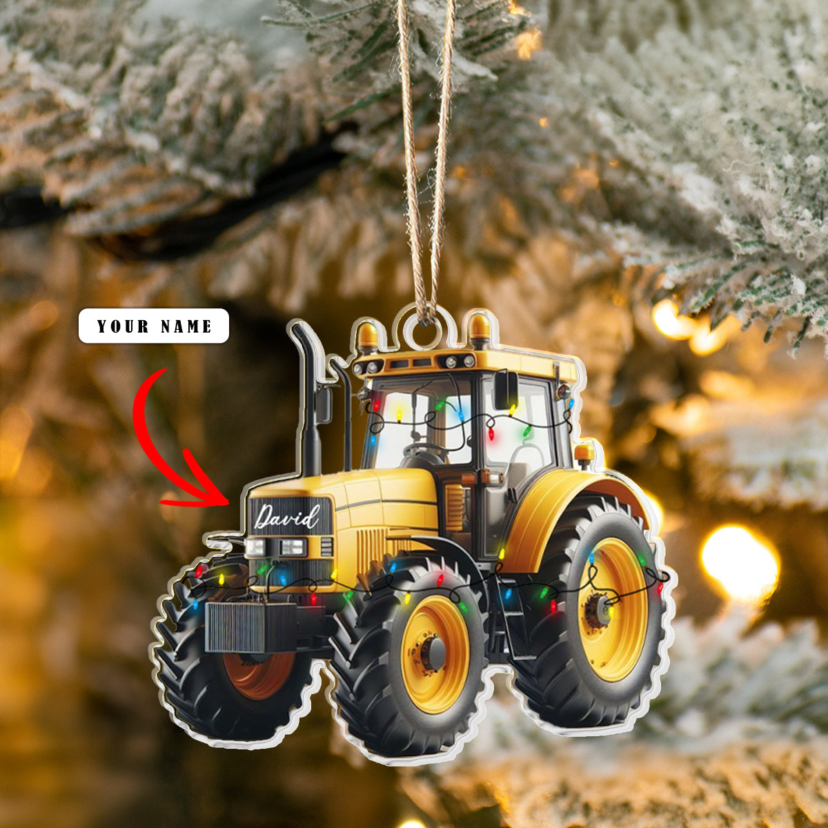 Shineful Personalized 2D Acrylic Ornament - Construction Vehicle