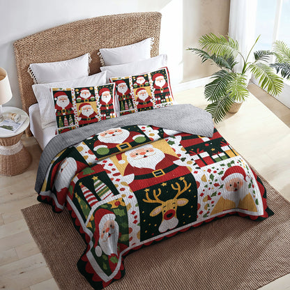 Shineful All Season Quilt 3-Piece Set Santa Claus Joy