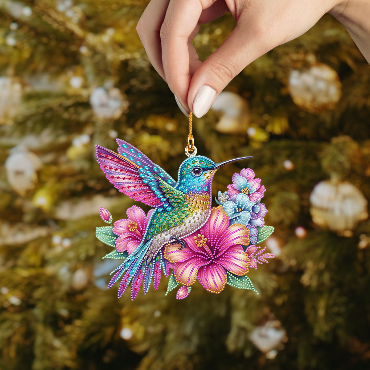 Shineful 2D Acrylic Ornament - Garden Jewel Hummingbird