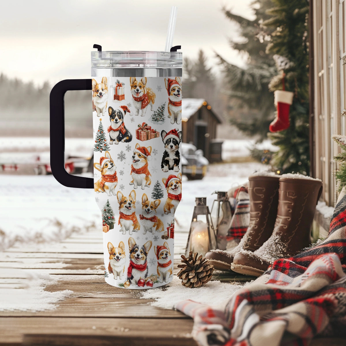 Shineful Tumbler Christmas Delight Corgis