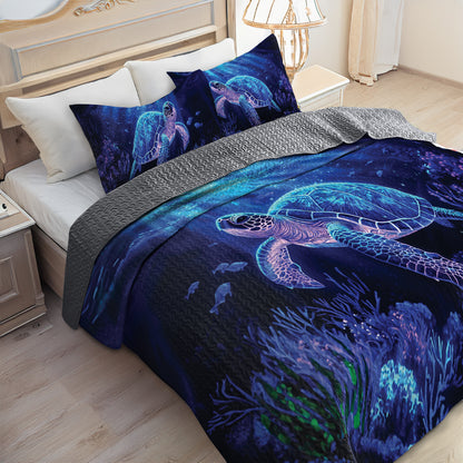 Shineful All Season Quilt 3-Piece Set Deep Sea Serenade