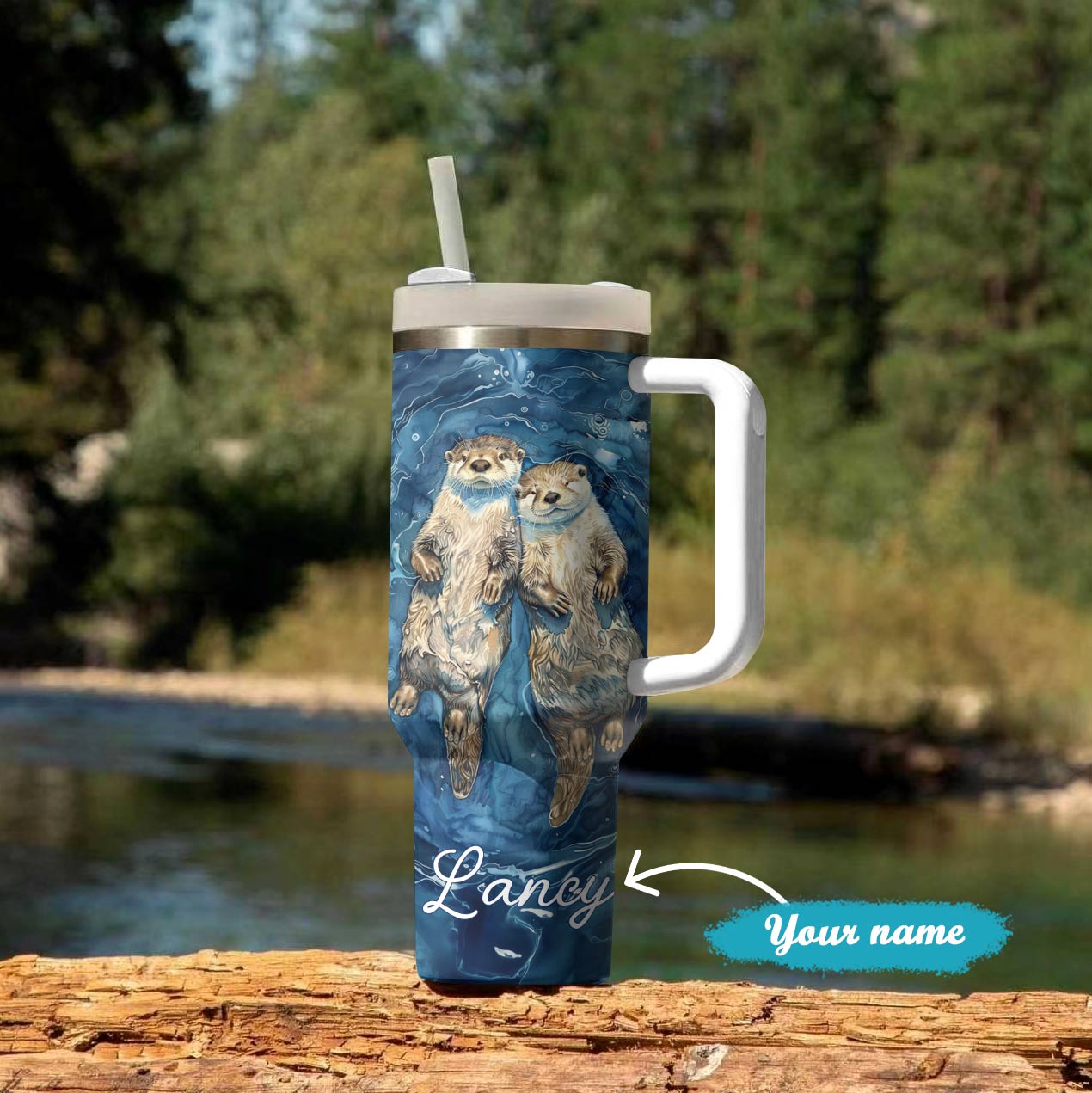 Shineful Tumbler Otter Personalized