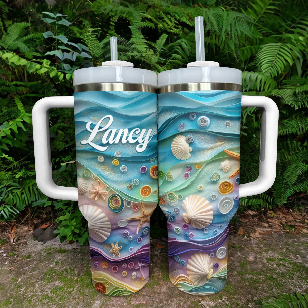 Glänzender Becher Ocean Harmony Personalisiert