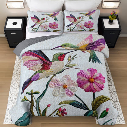 Shineful Flat Print All Season Quilt 3-teiliges Set Pretty Love Kolibris