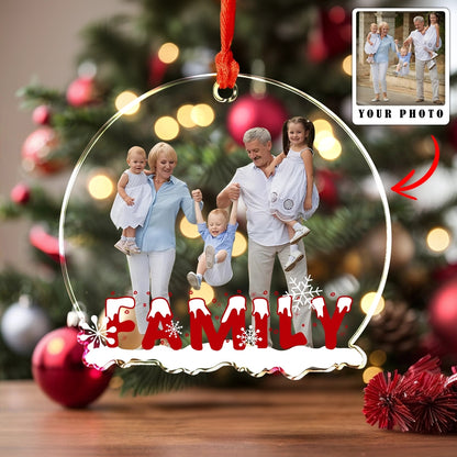 Shiny Dekoration Ornament Familie Personalisierte Upload Foto Schnee