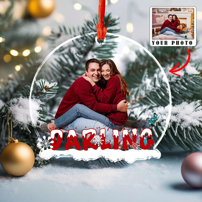 Shiny Dekoration Ornament Familie Personalisierte Upload Foto Schnee