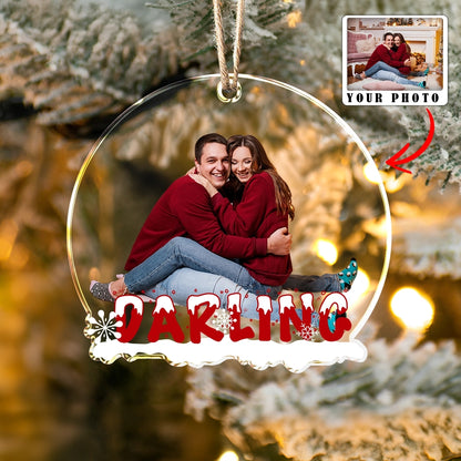 Shiny Dekoration Ornament Familie Personalisierte Upload Foto Schnee