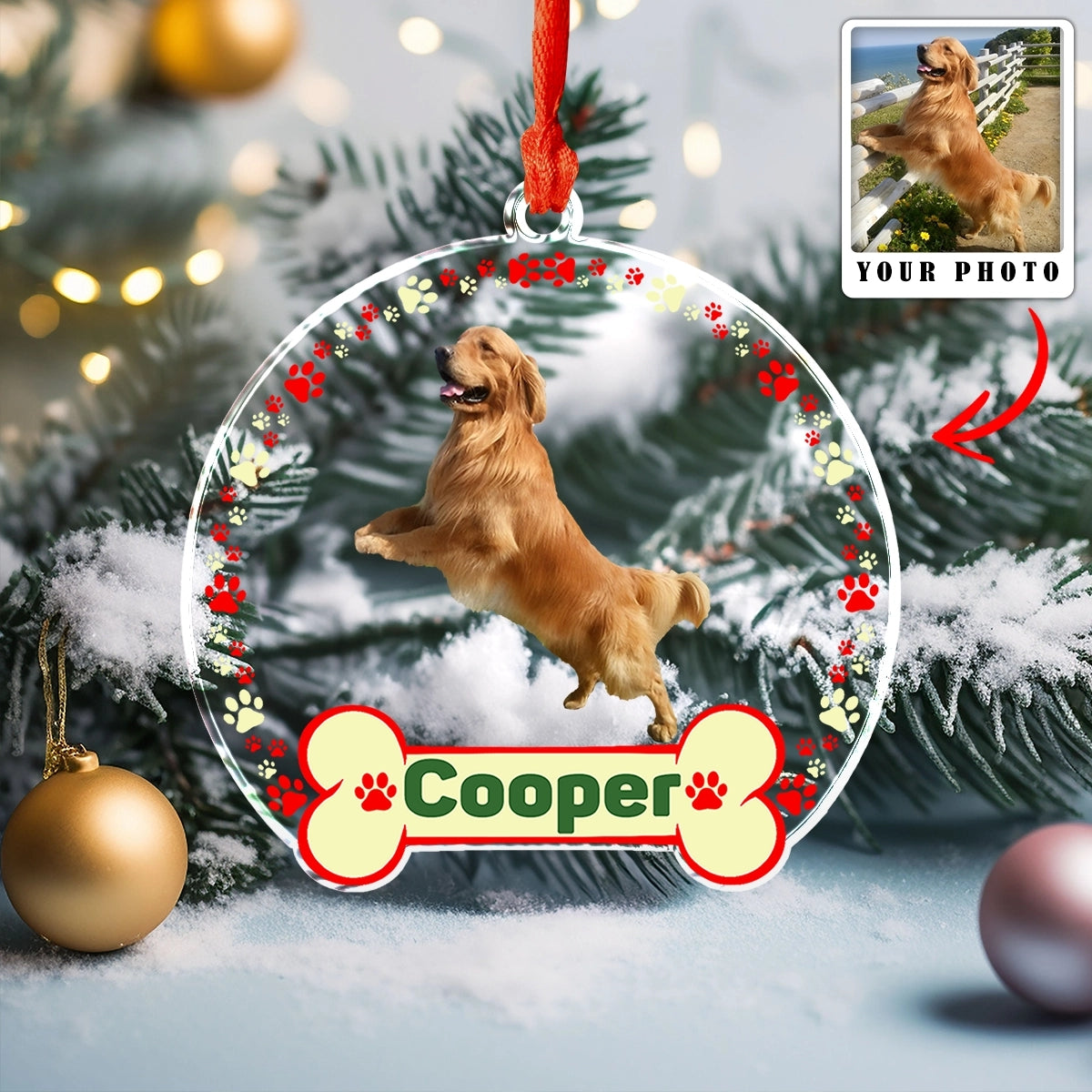 Shineful Decoration Ornament Dog Personalized Upload photo Lovely