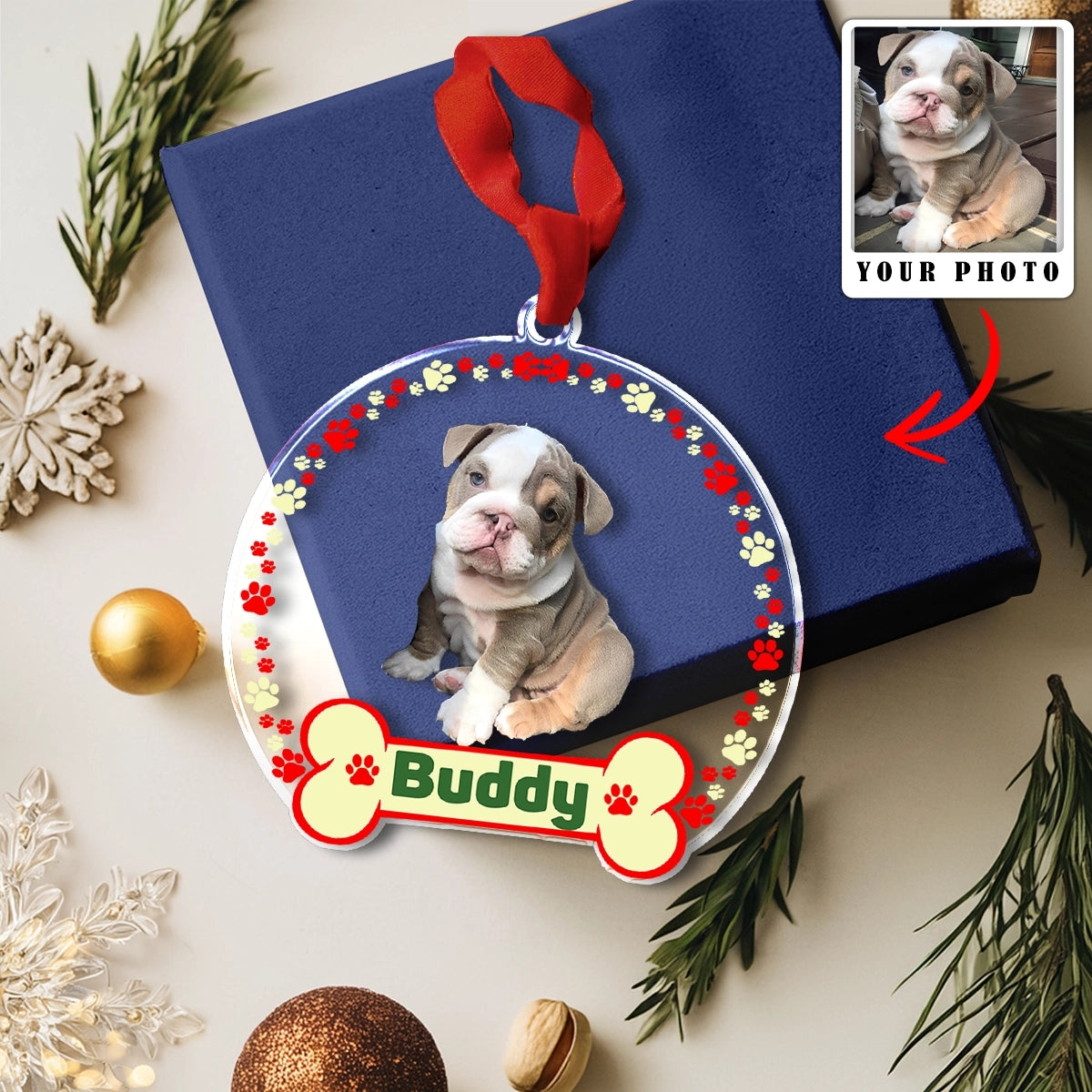 Shineful Decoration Ornament Dog Personalized Upload photo Lovely