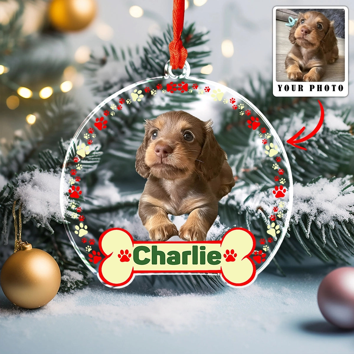 Shineful Decoration Ornament Dog Personalized Upload photo Lovely