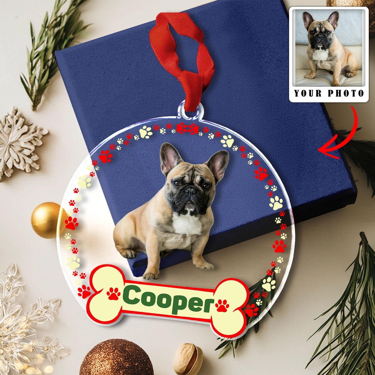 Shineful Decoration Ornament Dog Personalized Upload photo Lovely