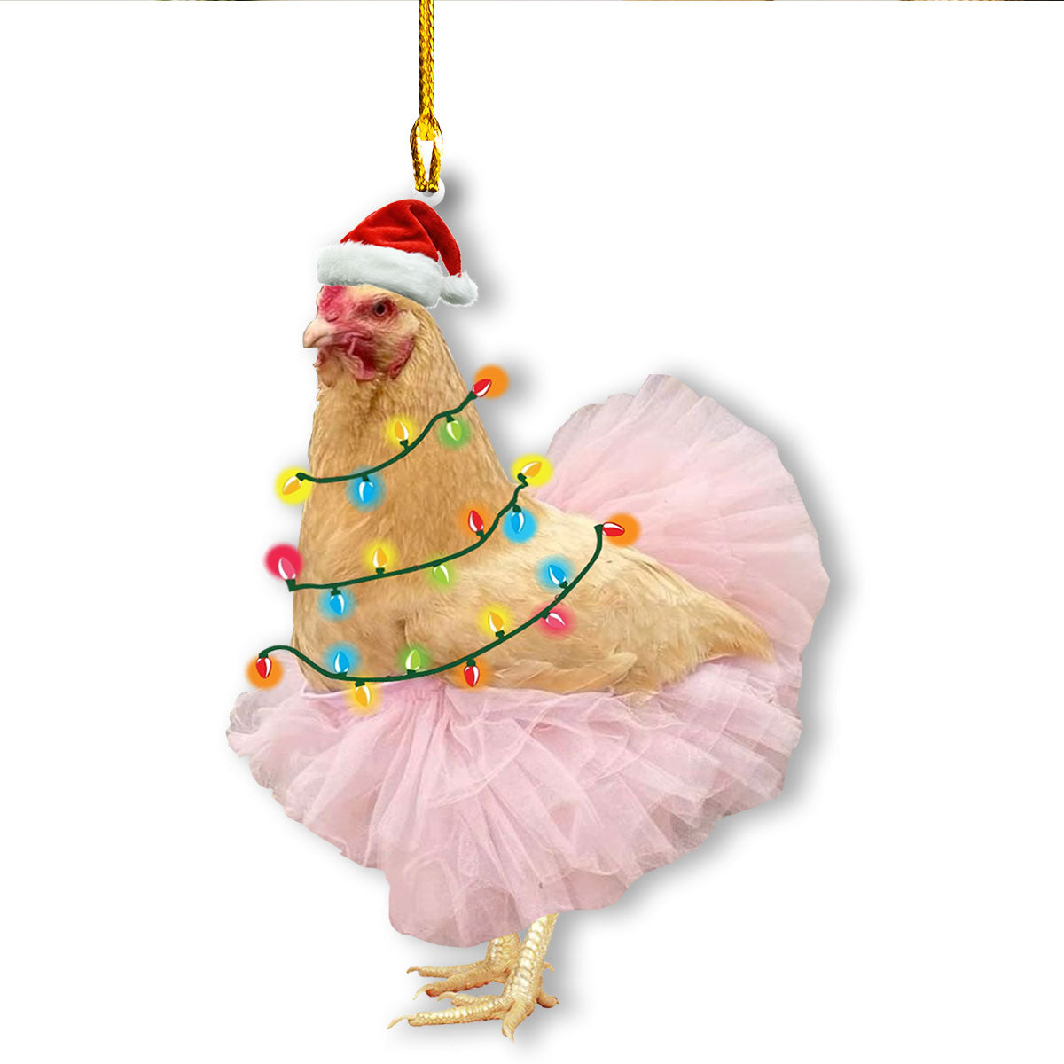 Ornement en acrylique 2D brillant - Ballet Cluckmas Cheer