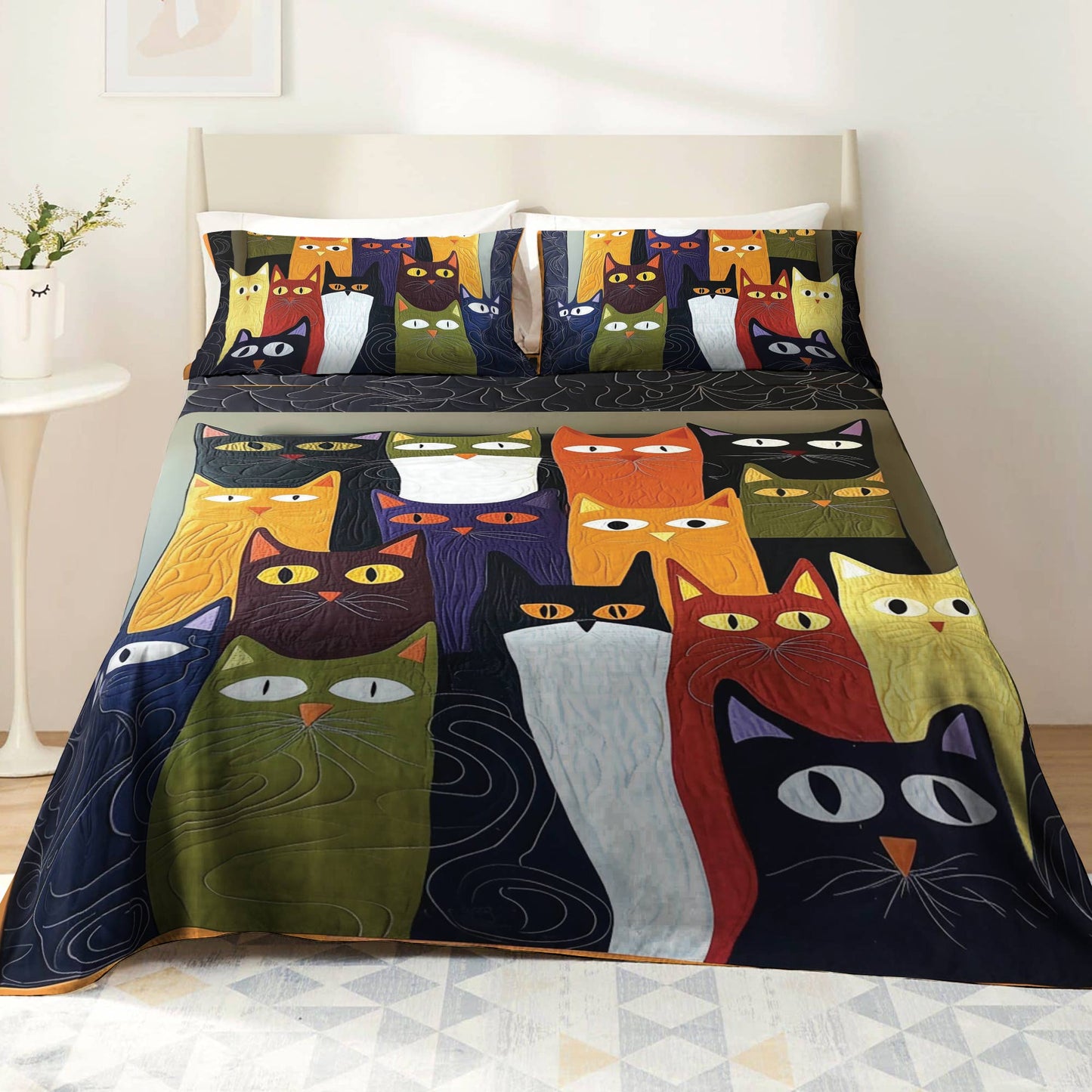 Shineful 4-Piece Bed Sheet Set Whiskered Wonders