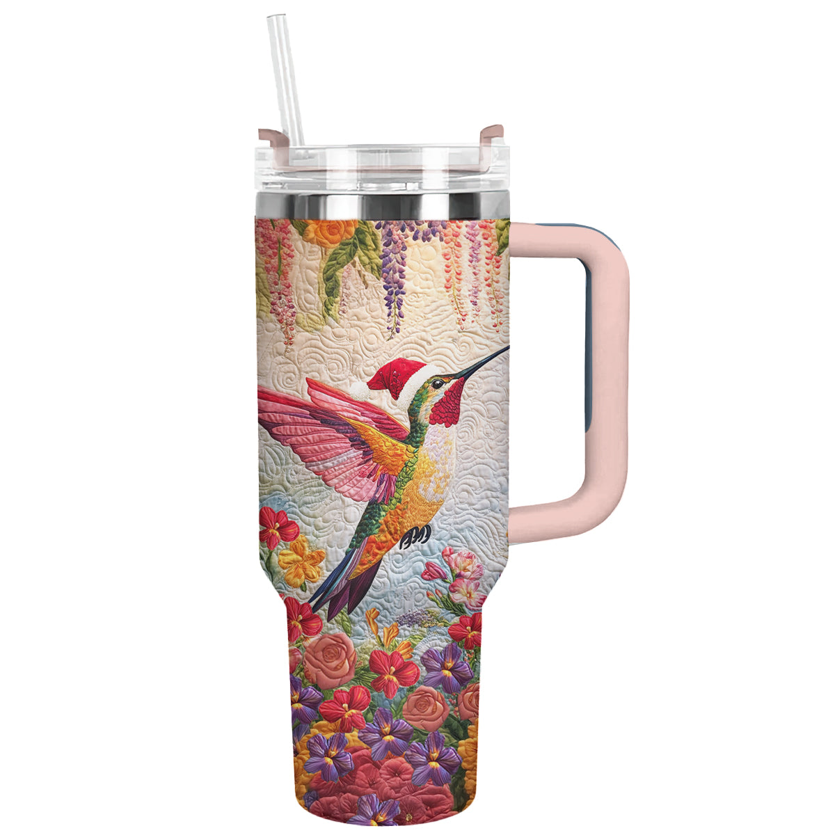 Shineful Tumbler Floral Christmas Hummingbird