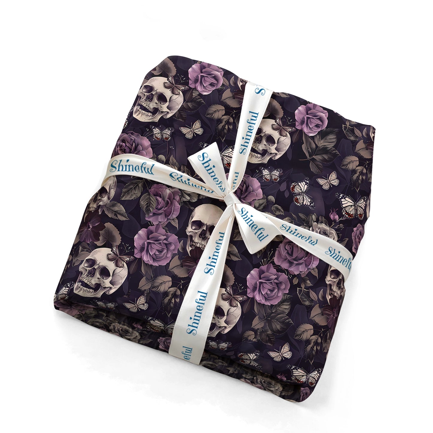 Shineful Fitted Sheet - Midnight Skulls and Roses