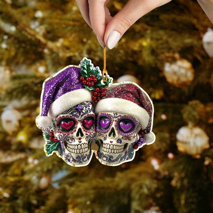 Shineful 2D Acrylic Ornament Gorgeous Purple Christmas Sugar Skulls Love