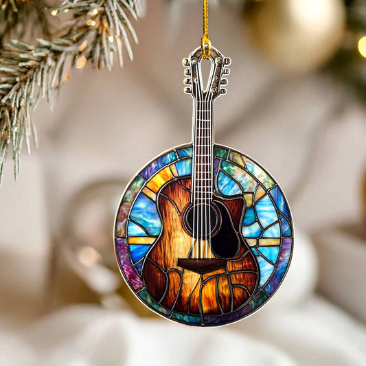 Shineful 2D Acrylic Ornament Stained Glass Guitar