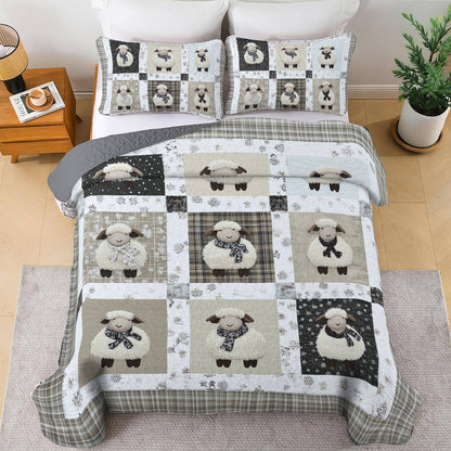 Shineful All Season Quilt 3-Piece Set - Winter Sheep