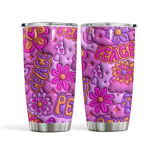 Glänzender 20oz Becher Hippie Peace Puffy