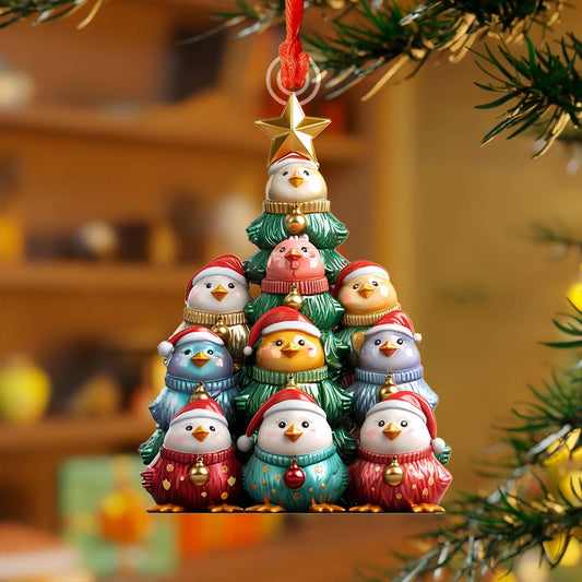 Shineful 2D Acrylic Ornament Chicken Christmas Tree