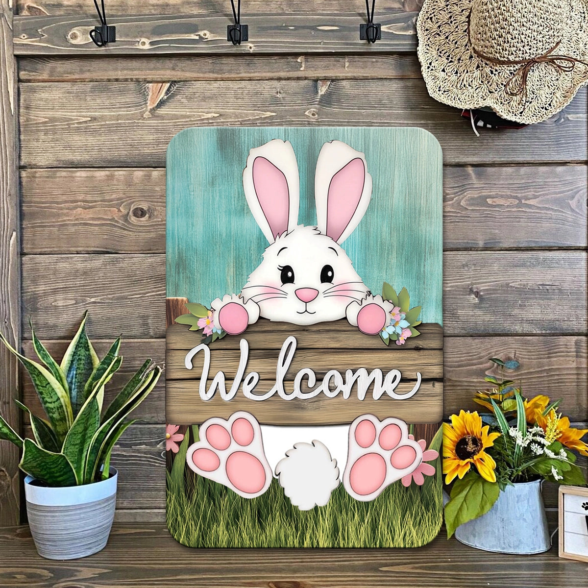 Shineful 2D Metal Sign Hoppy Easter