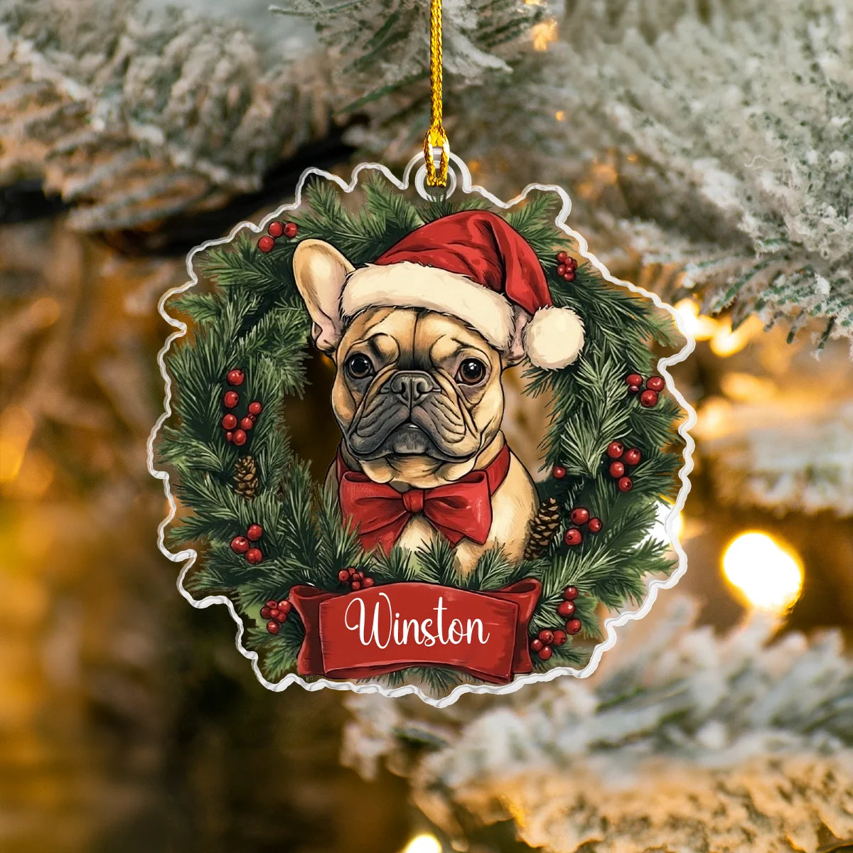 Shineful Acrylic Ornament Personalized Festive Frenchie