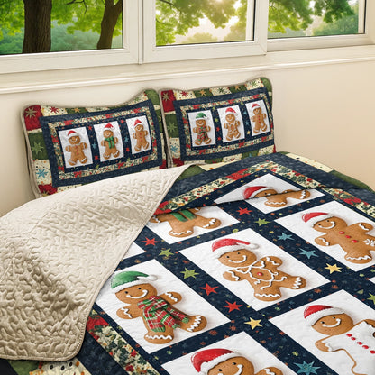 Shineful All Season Quilt 3-Piece Set Gingerbread Frost