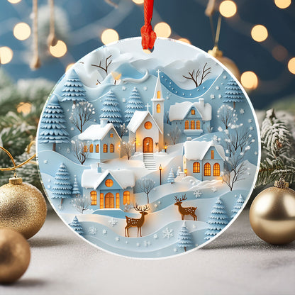 Shineful 2D Acrylic Ornament Serene Snowy