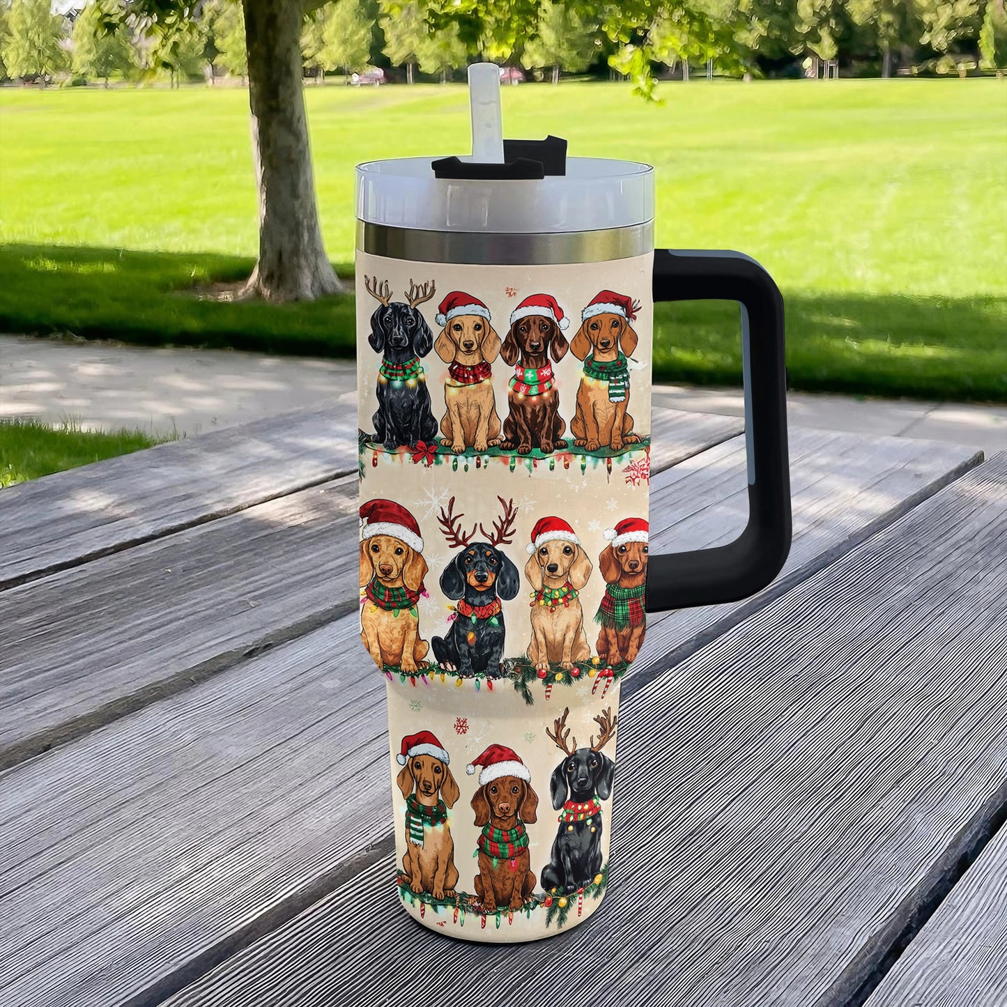 Shineful Tumbler Weihnachts-Dackelparty