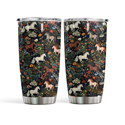 Shineful 20oz Tumbler Horse Wildflowers