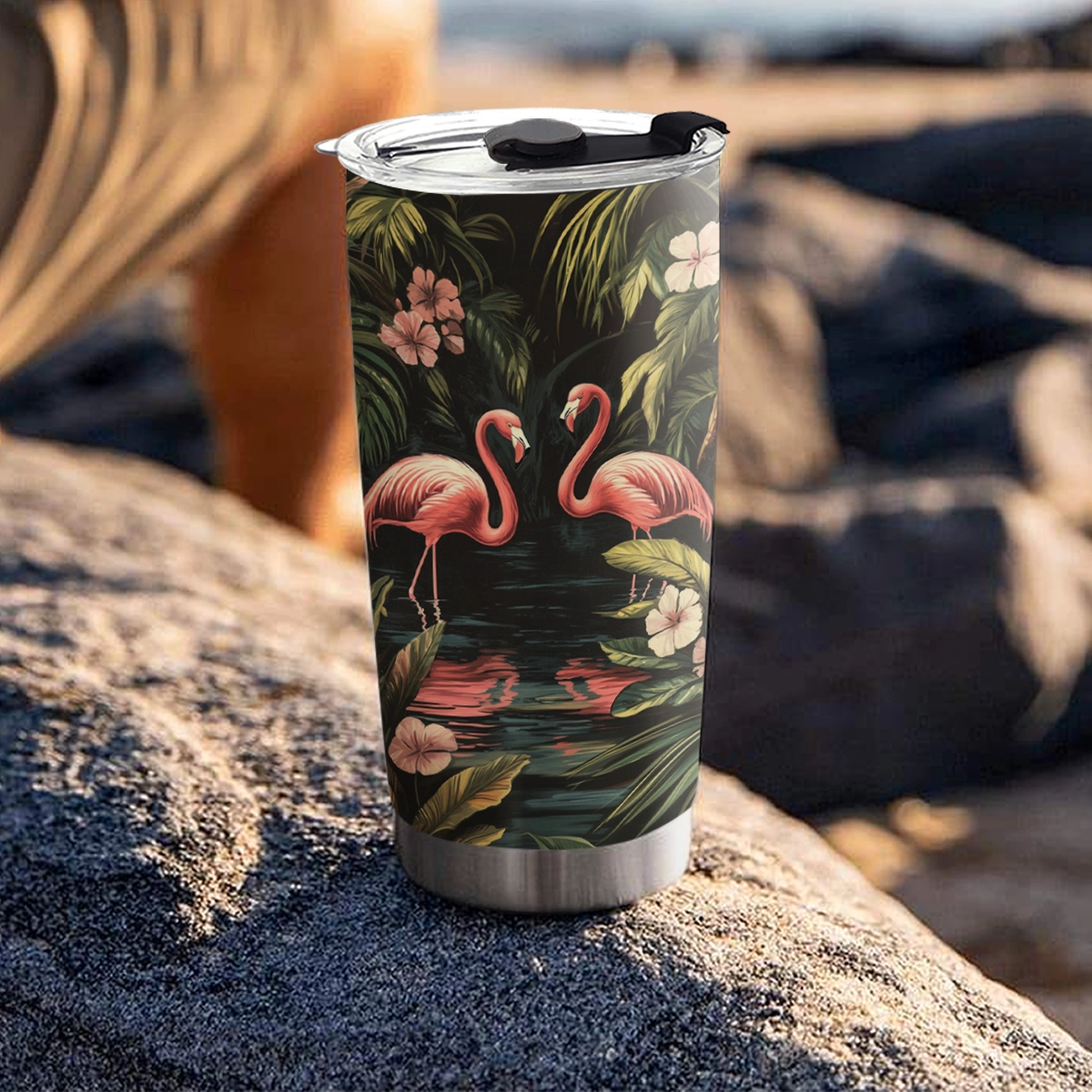 Shineful 20oz Tumbler Flamingo Mysterious Forest