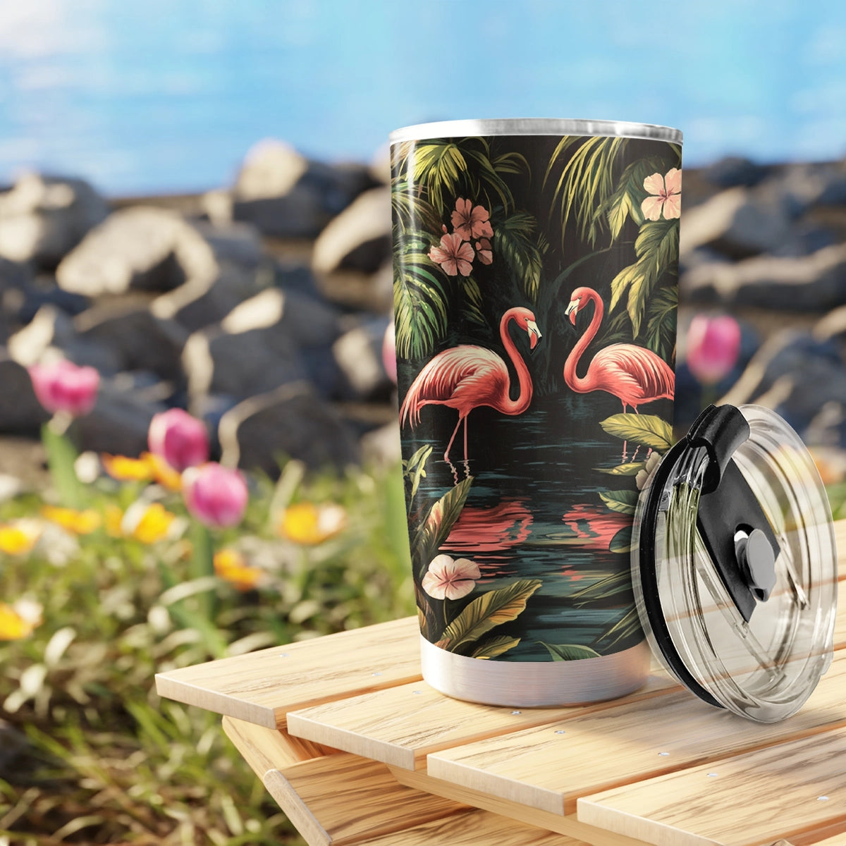 Gobelet Shineful 20 oz Flamingo Forêt mystérieuse