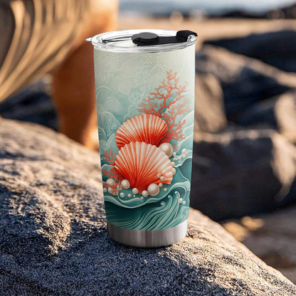 Shineful 20oz Tumbler Seashell And Pearl