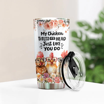 Shineful 20oz Tumbler Floral Whimsical Chicken