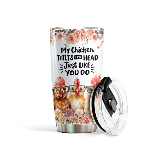 Shineful 20oz Tumbler Floral Whimsical Chicken