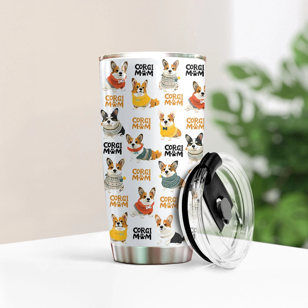 Shineful 20oz Tumbler Delight Colorful Corgi Mom